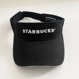 Starbucks Coffee Barista Employee Adjustable Strap Black Visor Hat